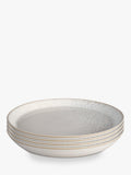 Set of 4 Stoneware Dinner Plates 26cm in Natural Finish