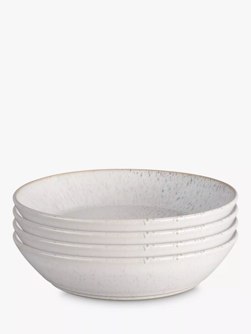 Denby stoneware pasta bowl set of 4, 22cm, Natural - British product