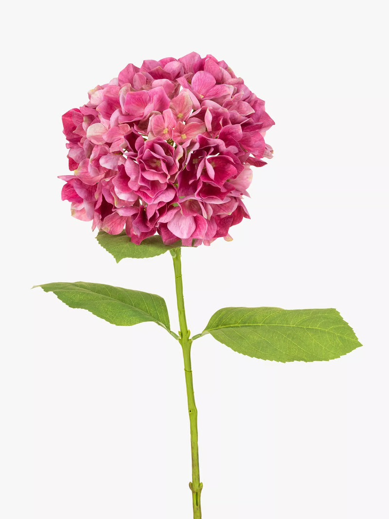 Floralsilk artificial French hydrangea stem in pink - British product
