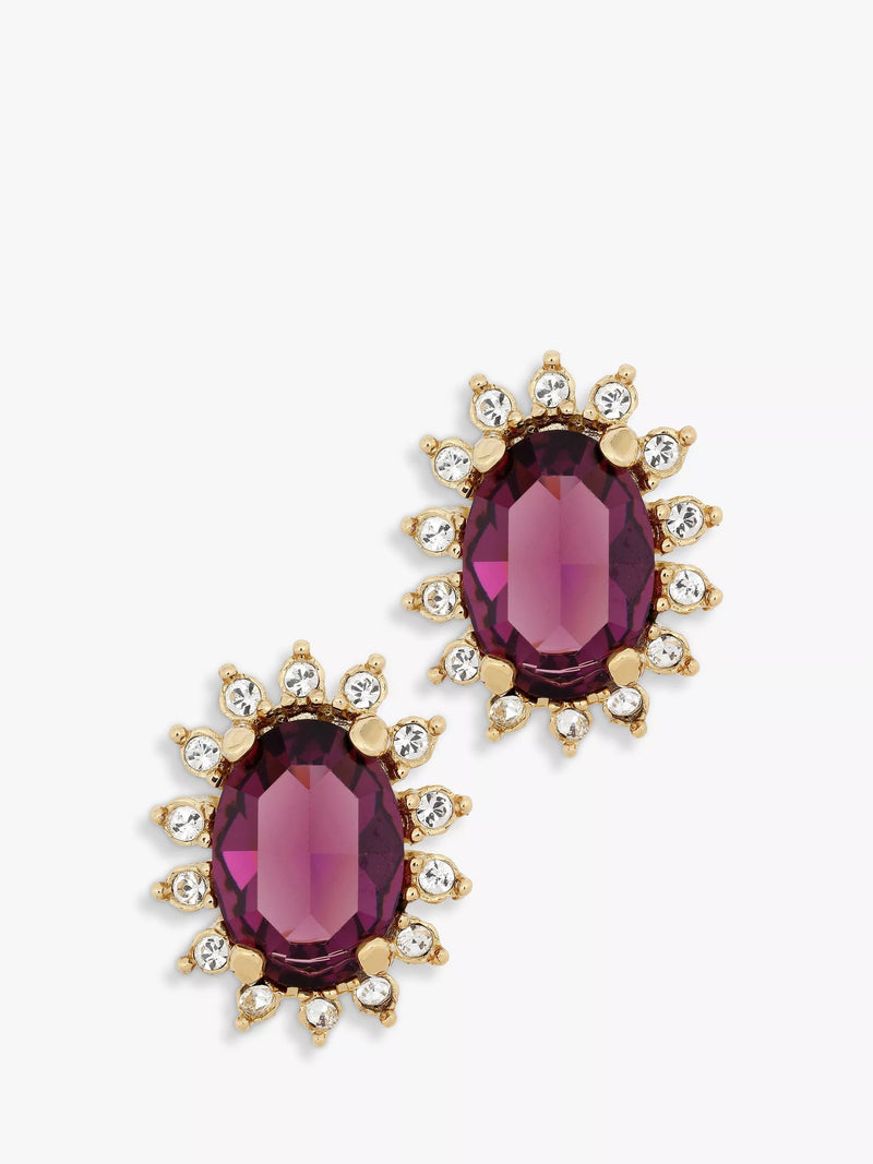 Eclectica pre-loved oval glass Swarovski earrings, UK version