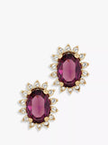 Eclectica pre-loved oval glass Swarovski earrings, UK version