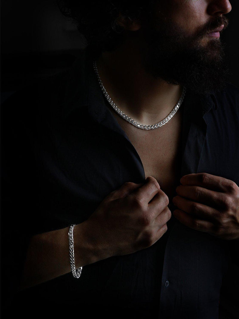 Nina B men's heavy curb chain necklace 50cm, UK version