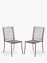 John Lewis KETTLER Henley Straight Sided Garden Dining Chair Set of 2, Iron Grey- Buy online at McGrocer