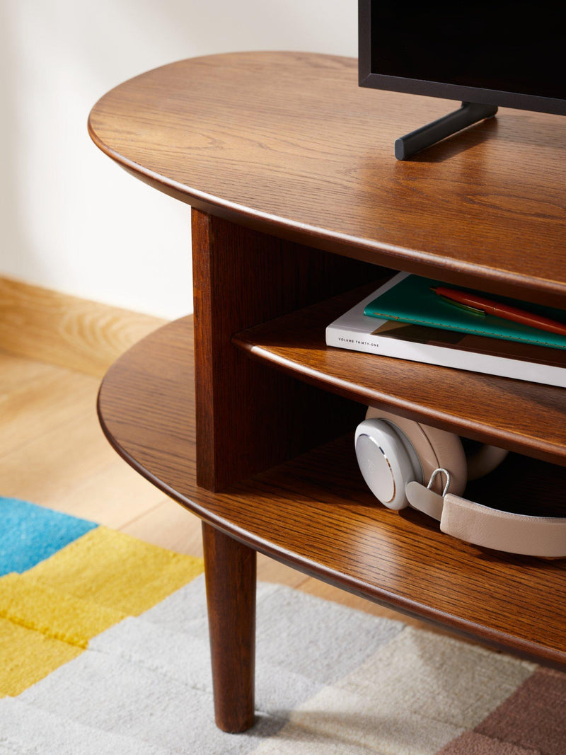 John Lewis Wing TV Stand solid oak MDF (British brand)