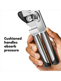 OXO stainless steel can opener with bottle opener, imported from the UK
