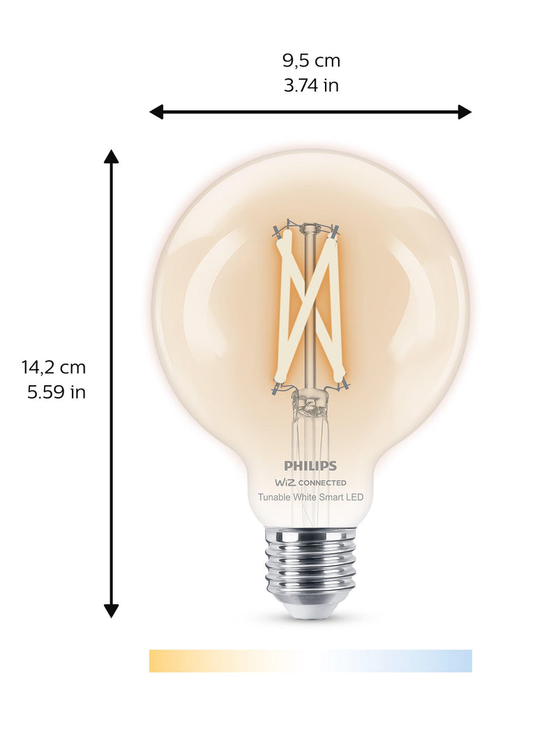 Philips G95 E27 smart LED tunable white bulb (British brand)