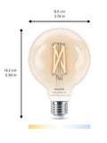 Philips G95 E27 smart LED tunable white bulb (British brand)