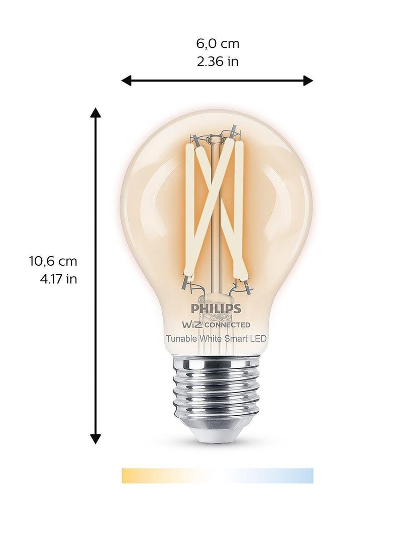 Philips smart LED light bulb E27 tunable white clear filament (British brand)