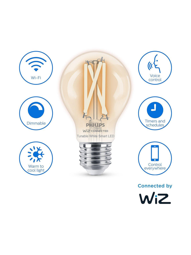 Philips smart LED light bulb E27 tunable white clear filament (British brand)