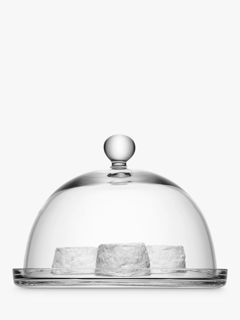 LSA International Vienna glass dome and plate 25cm, imported from the UK