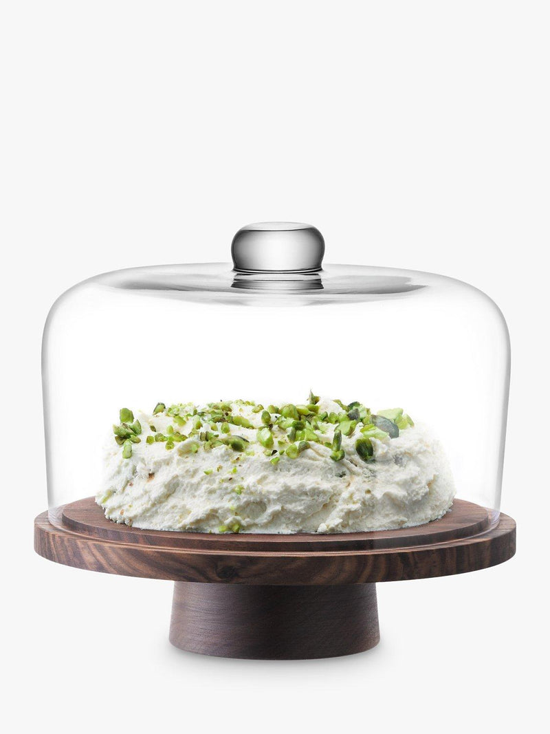LSA International glass cake and cheese dome clear natural 26cm, UK version