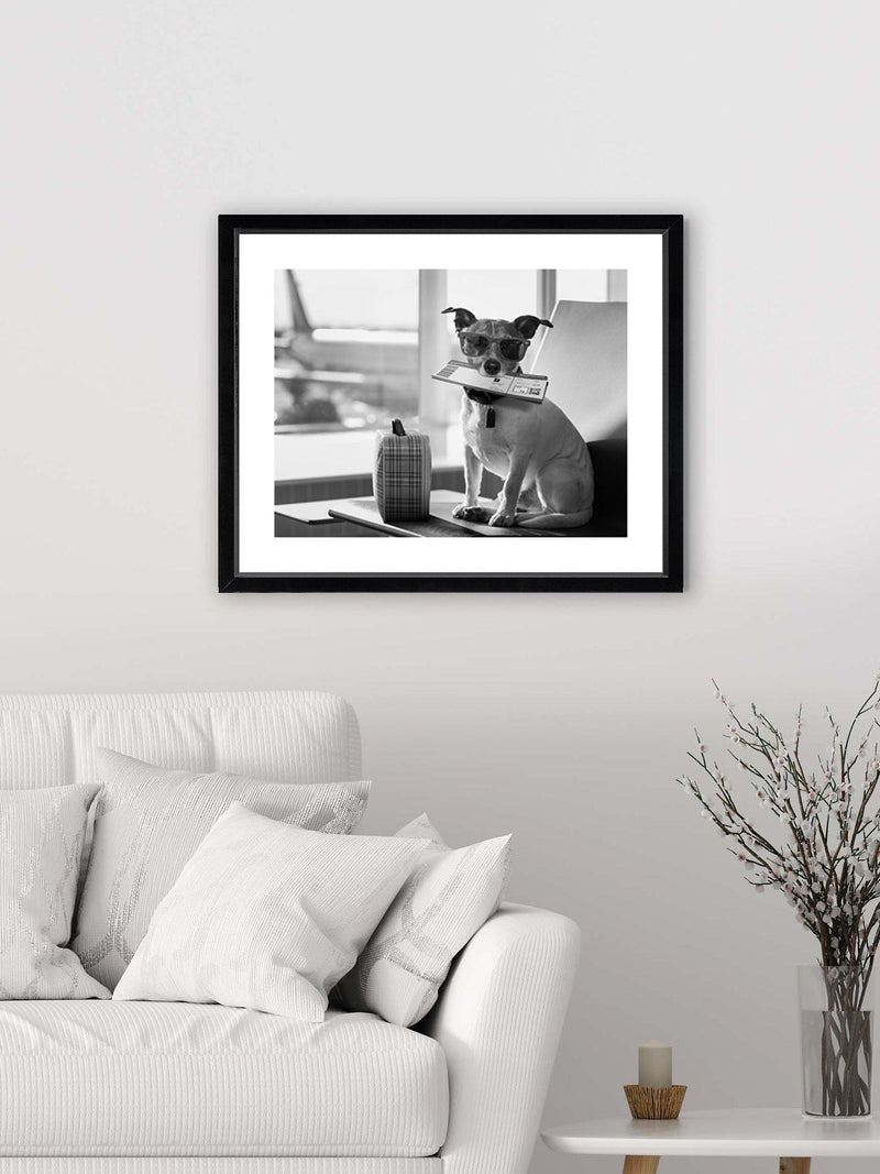 Brookpace Lascelles terrier travel framed print 45.5x55.5 - British product