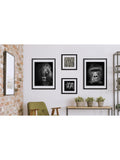 Brookpace Lascelles lion framed print black and white 81x65.5cm - British product
