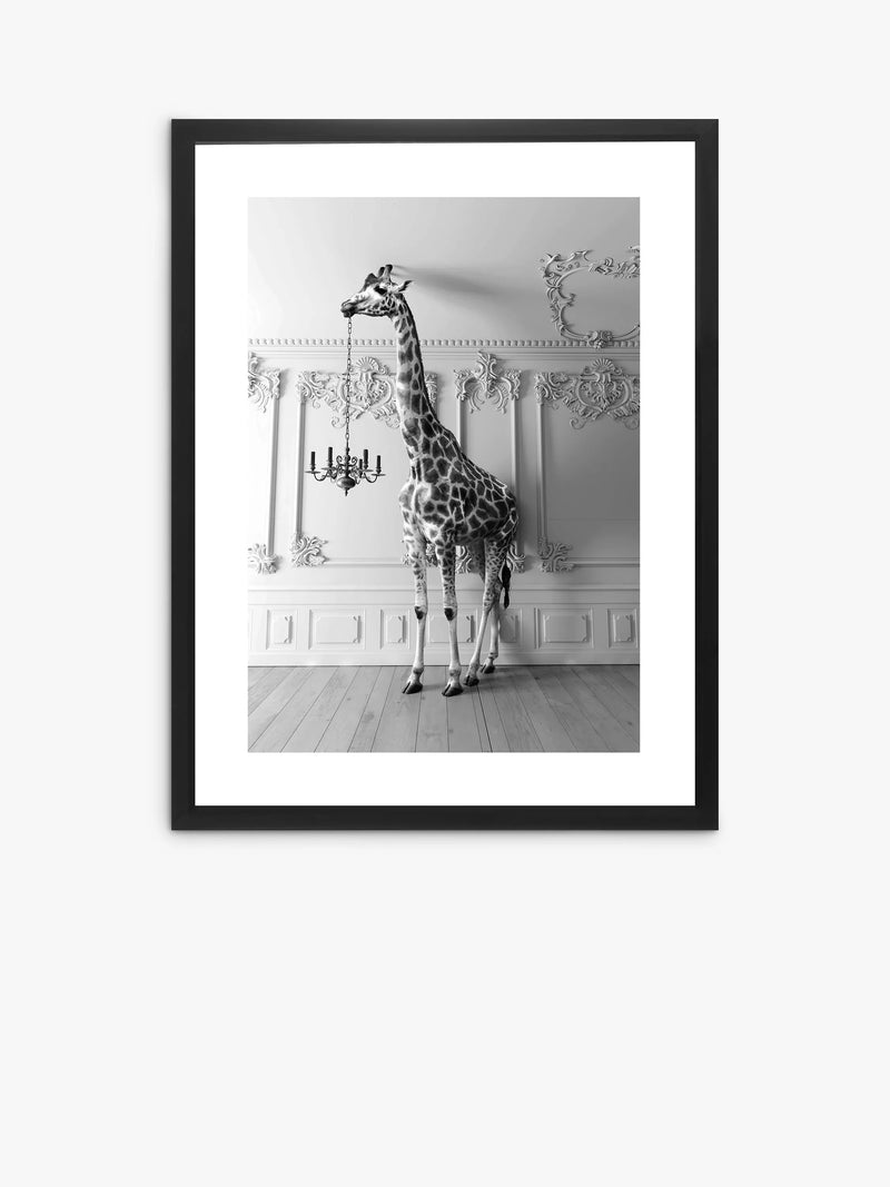 Brookpace Lascelles giraffe chandelier framed print 86x66cm (British brand)
