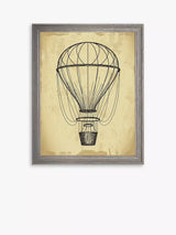 John Lewis Brookpace Lascelles Air Balloon 'Travel III' Framed Print, 42 x 36cm, Brown- Buy online at McGrocer