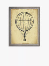 John Lewis Brookpace Lascelles Air Balloon 'Travel IV' Framed Print, 42 x 36cm, Brown- Buy online at McGrocer