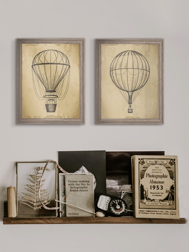 Brookpace Lascelles air balloon print 42x36cm, imported from the UK