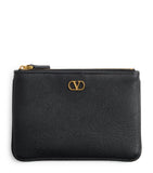 Valentino Garavani VLogo Signature leather pouch H11cm x W15.5cm, UK version