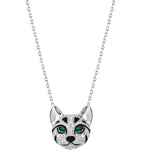 Boucheron leopard cat pendant necklace diamond emerald 44cm - British product