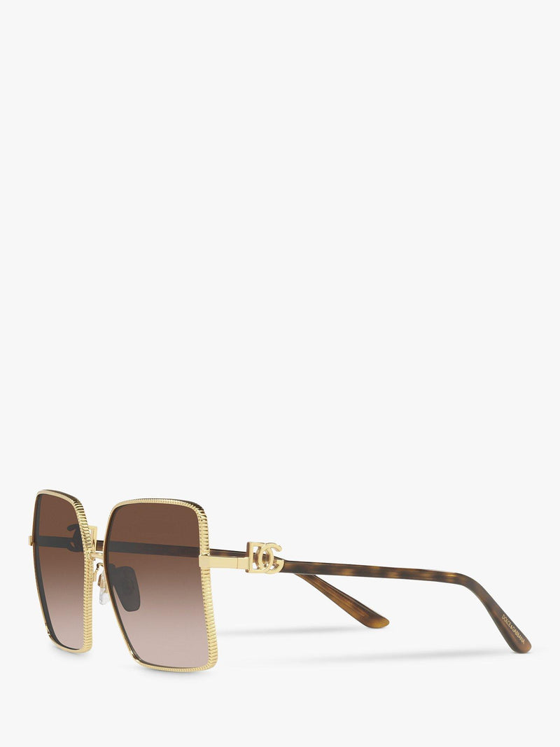 Dolce & Gabbana gold square sunglasses polycarbonate lenses (British brand)