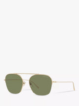 John Lewis Emporio Armani Men's Square Sunglasses, Matte Pale Gold/Green- Buy online at McGrocer