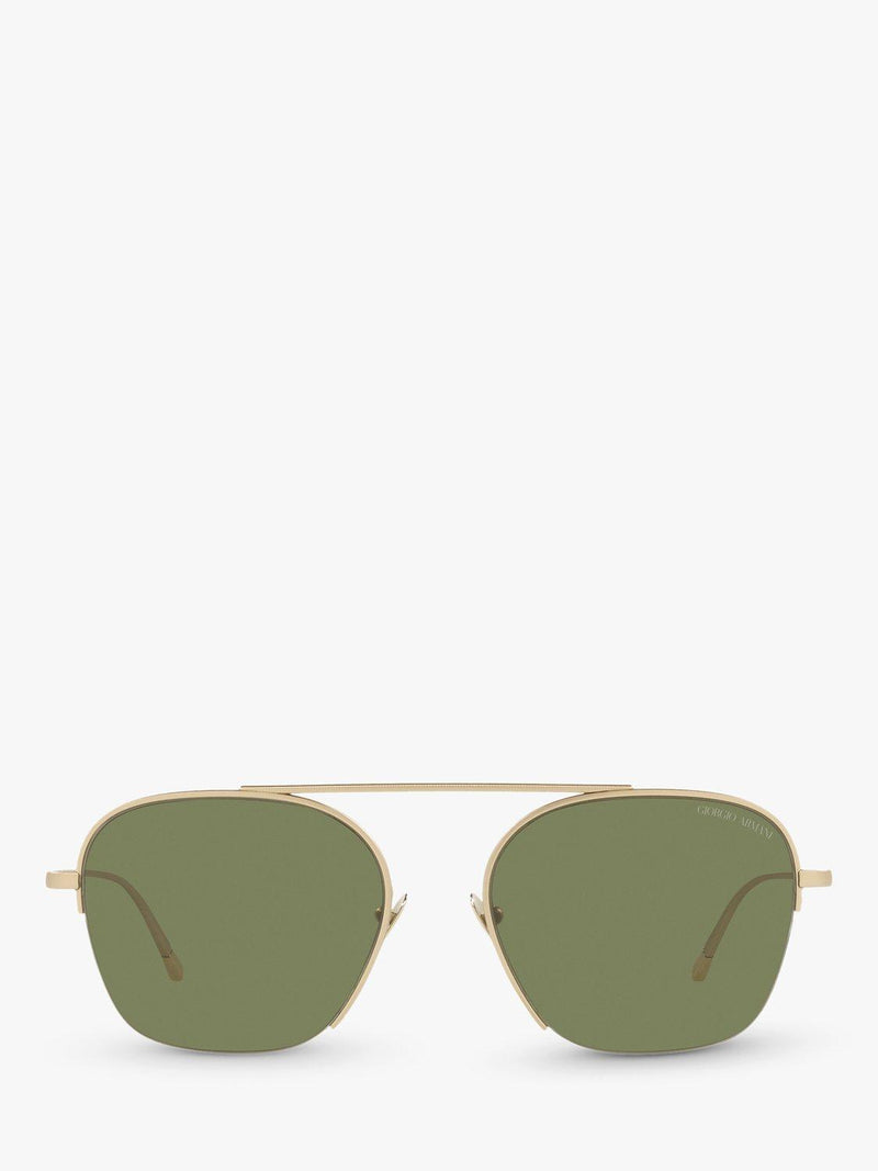 Emporio Armani square sunglasses matte pale gold (British brand)