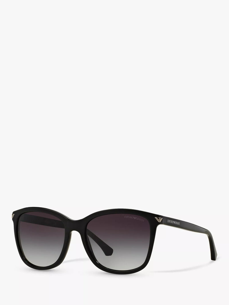 Emporio Armani square sunglasses black/grey gradient 56mm, imported from the UK