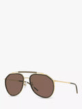 Dolce & Gabbana aviator gold Havana sunglasses, UK version