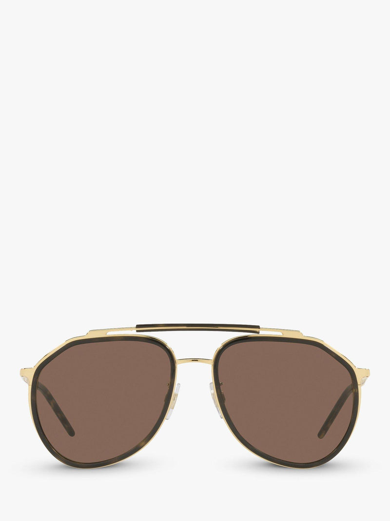 Dolce & Gabbana aviator gold Havana sunglasses, UK version