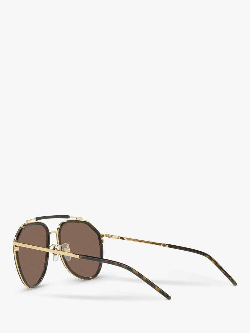 Dolce & Gabbana aviator gold Havana sunglasses, UK version