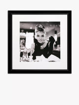 John Lewis Brookpace Lascelles Audrey Hepburn Breakfast at Tiffany's Framed Print and Mount, Black/White, 46 x 46cm- Buy online at McGrocer