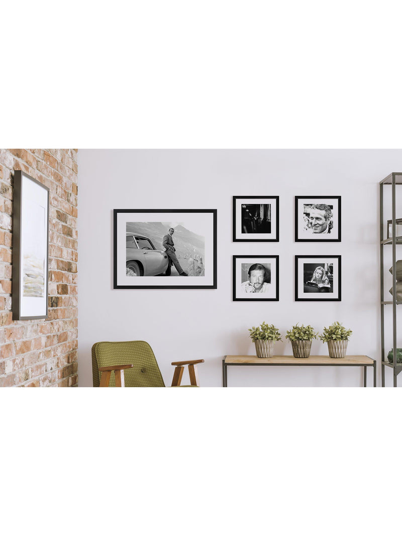 Brookpace Lascelles framed print of Sean Connery and Aston Martin, UK version