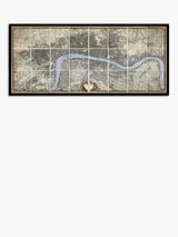John Lewis John Lewis John Rocque 1746 Antique Map of London Framed Print, Grey/Multi, 55.5 x 119.5cm- Buy online at McGrocer