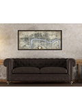 John Lewis antique map of London framed print 55.5x119.5cm, UK version