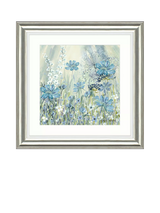 John Lewis John Lewis Catherine Stephenson Powder Blue Flowers 1 Framed Print, 60.5 x 60.5cm- Buy online at McGrocer