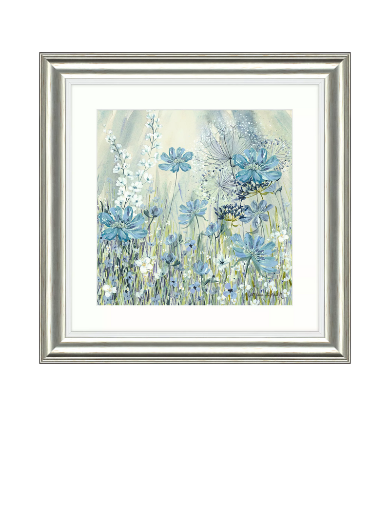 John Lewis framed print Powder Blue Flowers 60.5cm (British brand)