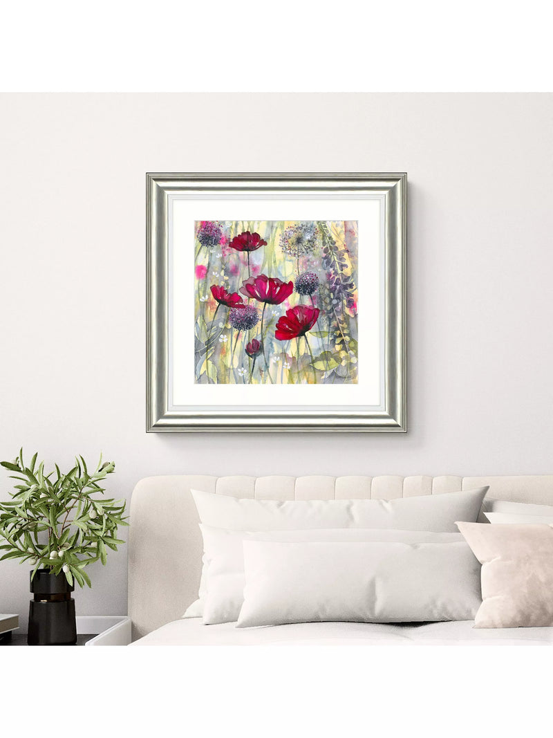 John Lewis Catherine Stephenson raspberry poppy framed print 60.5cm, imported from the UK