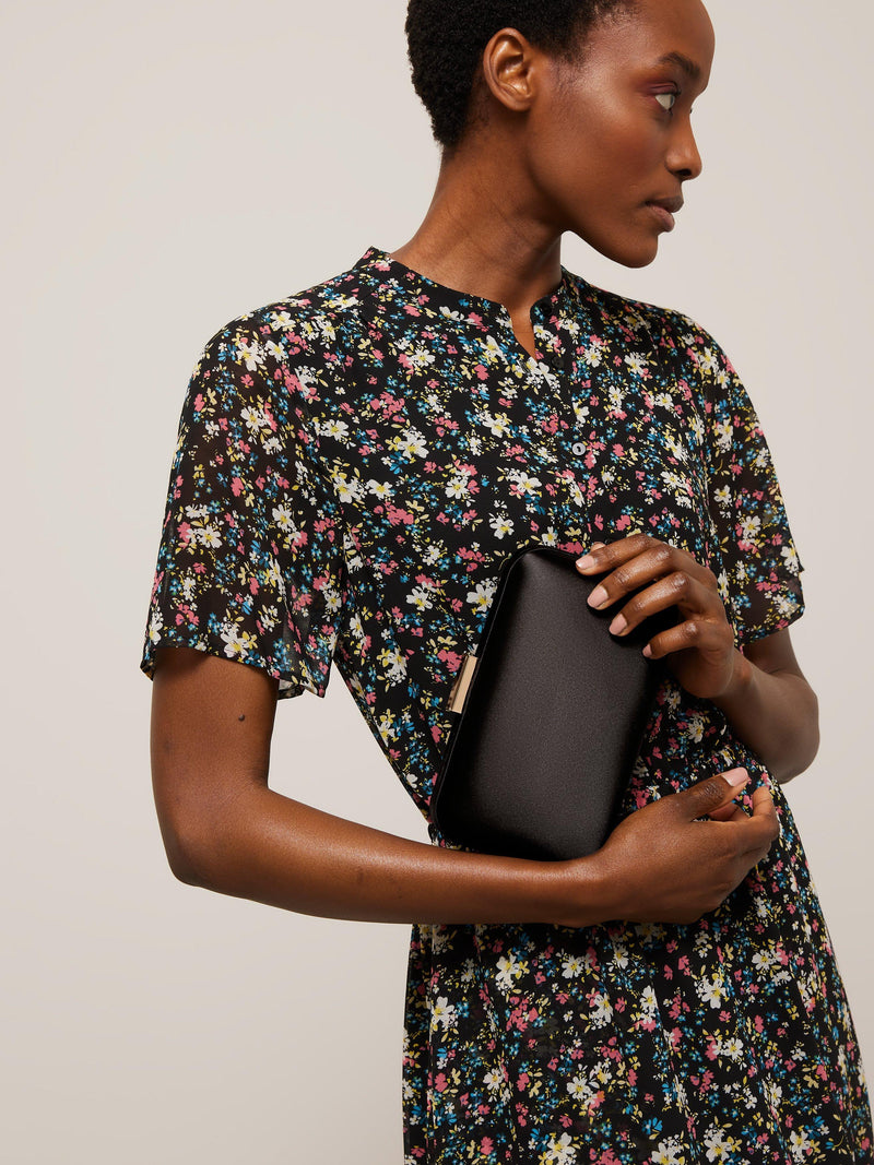 John Lewis Stella clutch bag in faux silk (British brand)