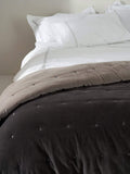 Reversible velvet quilted bedspread (British brand)