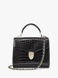 Aspinal of London Midi Mayfair Croc Effect Leather Cross Body Bag