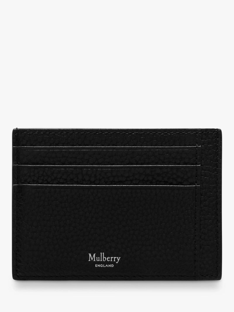 Mulberry Small Classic Grain Leather Card Holder, Black