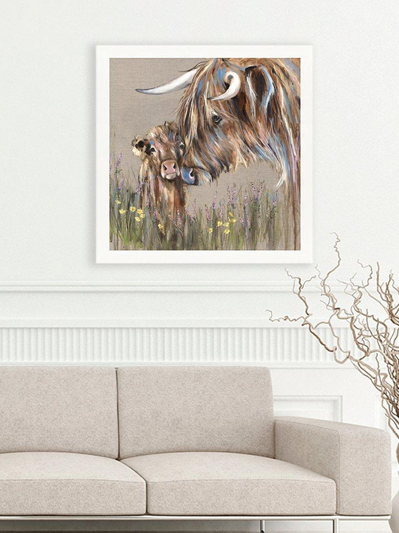 John Lewis framed Highland cow print 80.5cm (British brand)
