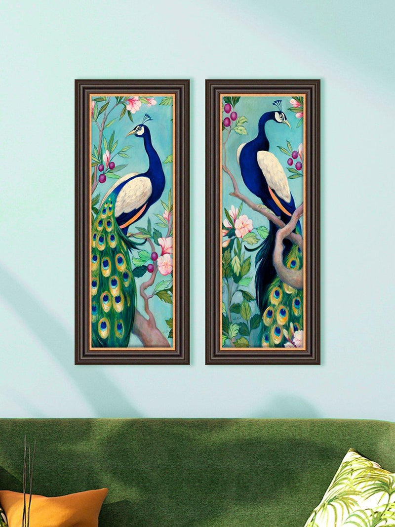 John Lewis Julia Purinton peacock framed prints set of 2, UK version
