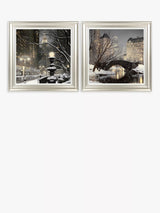 John Lewis John Lewis Rod Chase 'City Lights' & 'Twilight in Central Park' New York Framed Prints, 61 x 61cm, Grey- Buy online at McGrocer