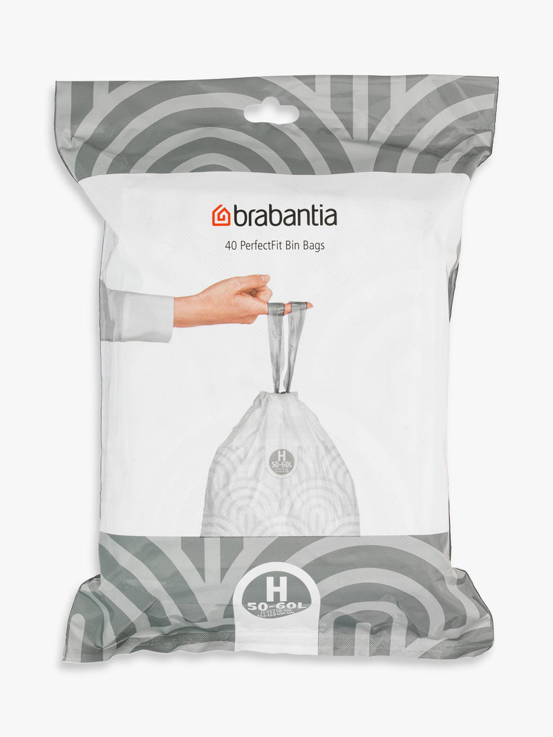 Brabantia bin liners Size H (50-60L) Pack of 40 - British product