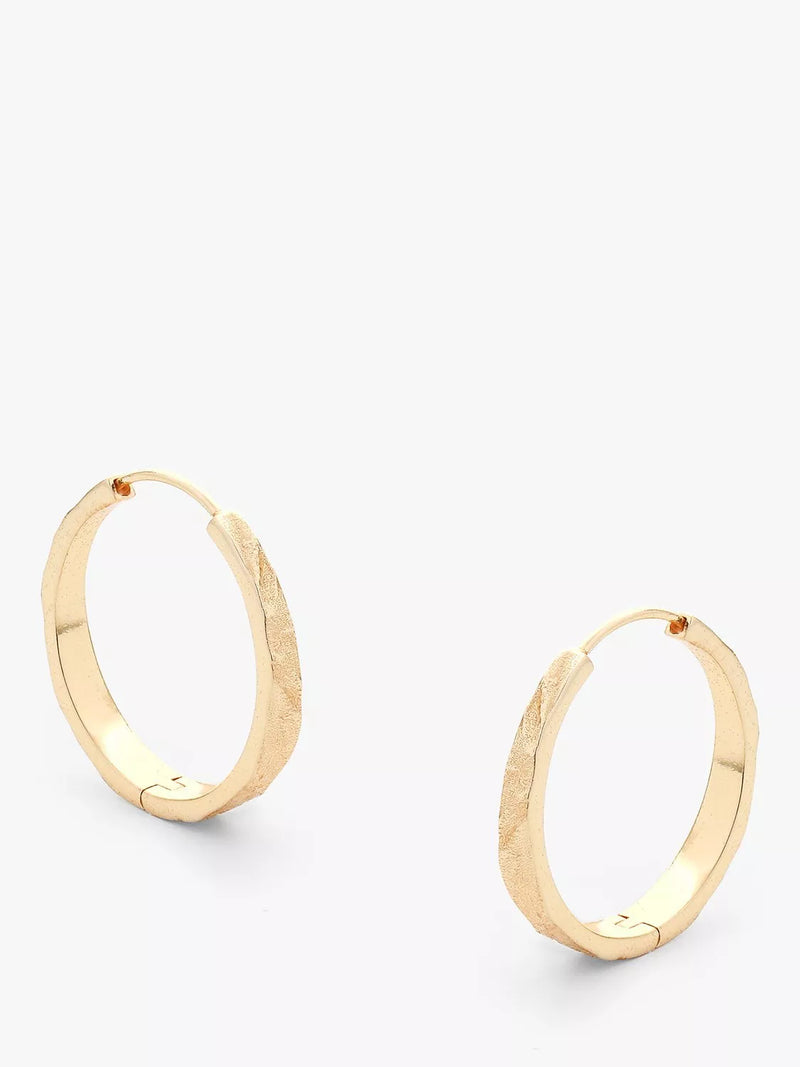 Tutti gold plated textured hoop earrings, UK version