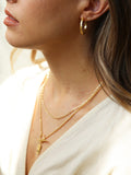 Tutti gold plated textured hoop earrings, UK version