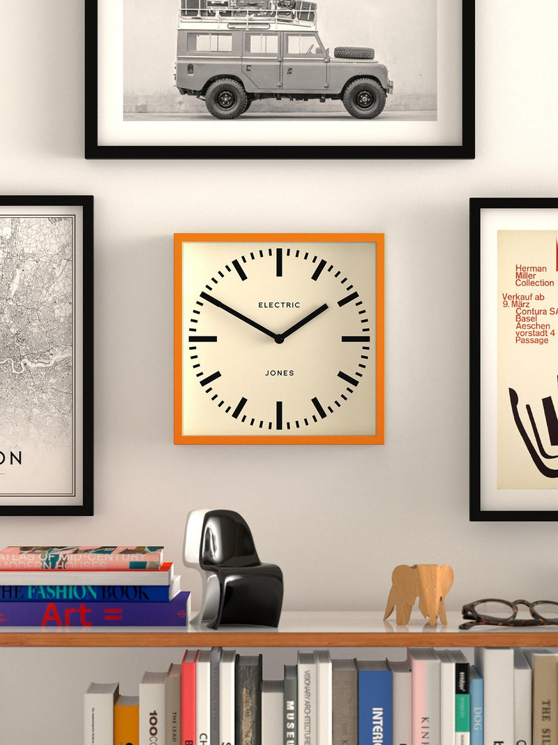 Jones Clocks wall clock orange 25cm, UK version
