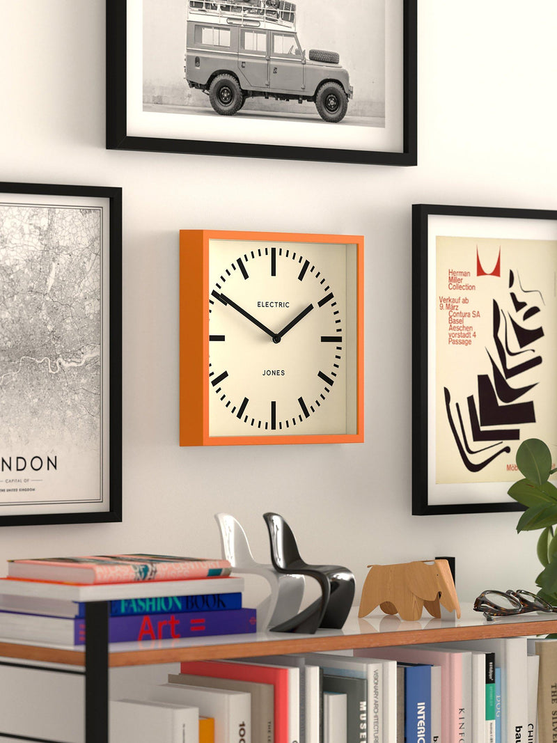 Jones Clocks wall clock orange 25cm, UK version