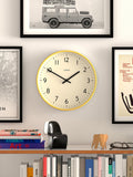 Jones Clocks analogue wall clock in Fizzy Yellow 30cm, UK version